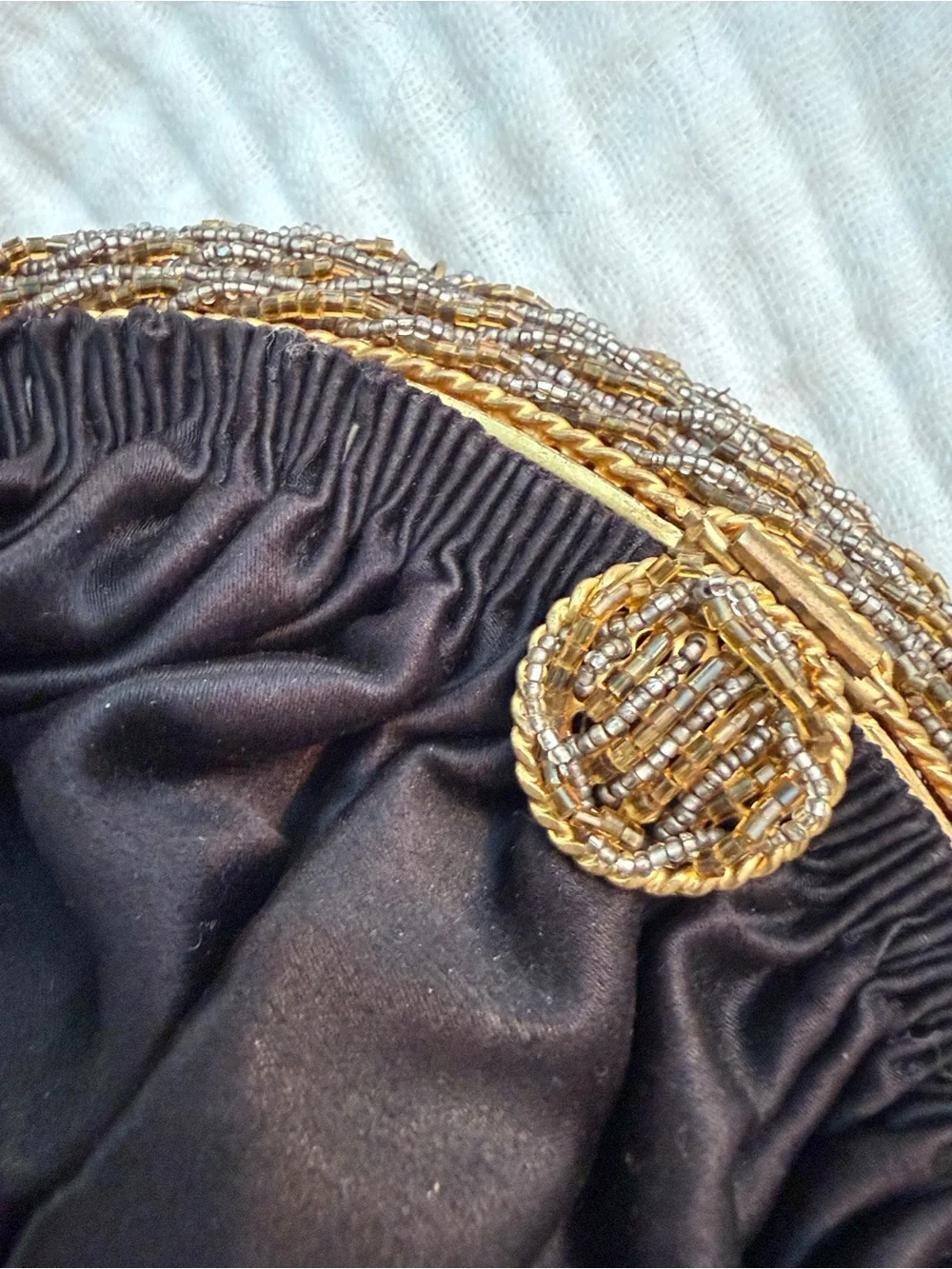 Ed B Robinson - Classic Black Evening Clutch with Gold Accents